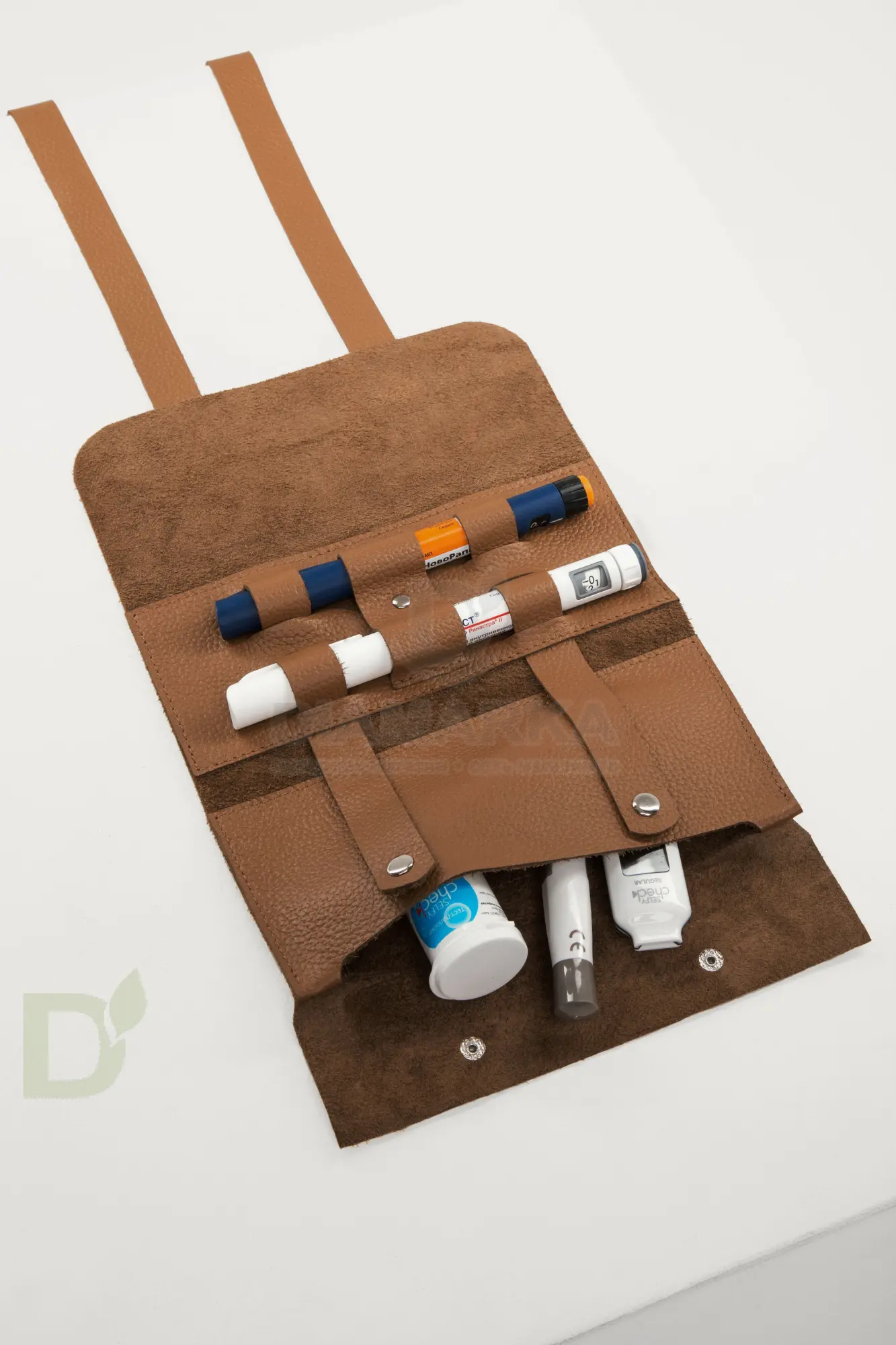 Чехол - скрутка диабетический Jaskier dia bags кэмэл, натуральная кожа