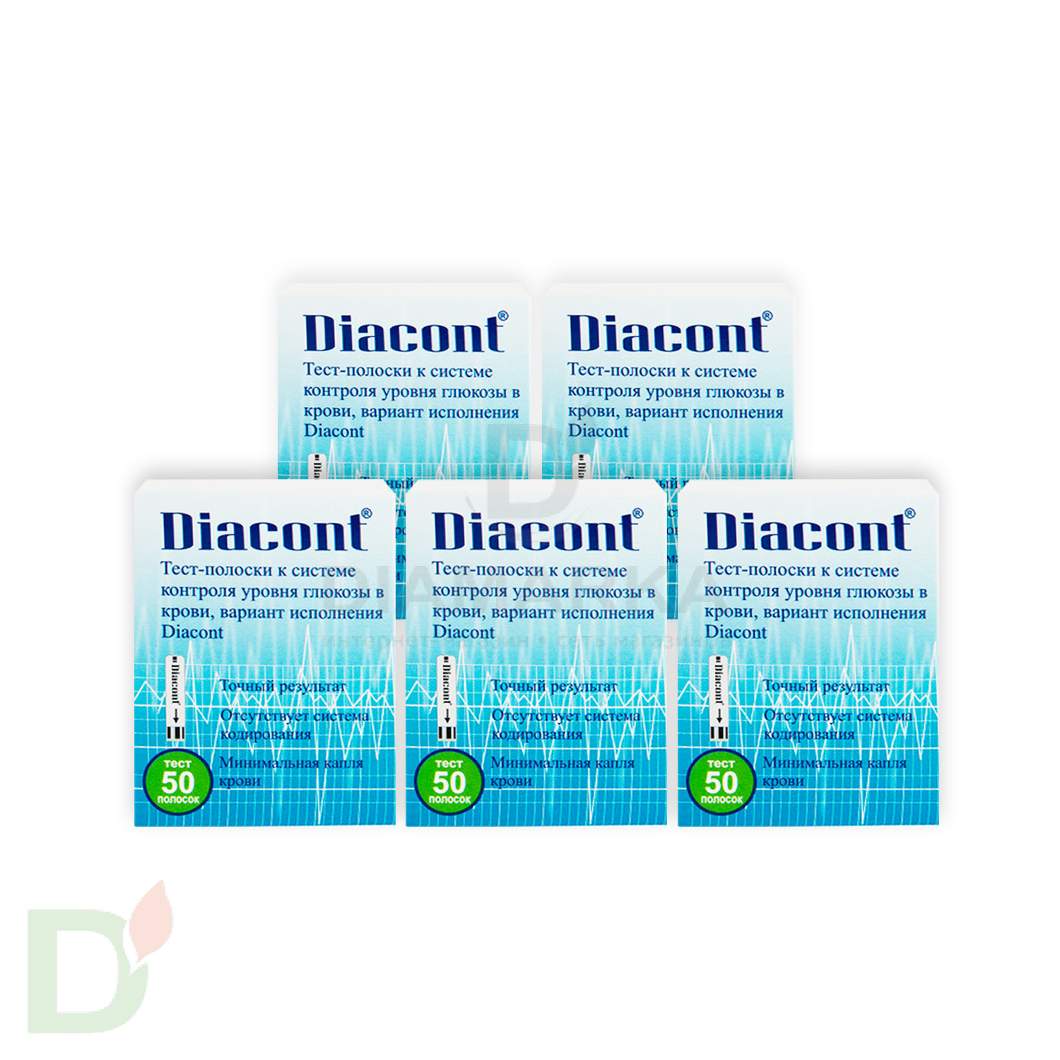 АКЦИЯ! Тест-полоски Диаконт № 250 (5 пачек № 50)