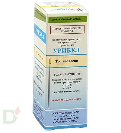 Визуальные тест-полоски для определения белка в моче Урибел № 50