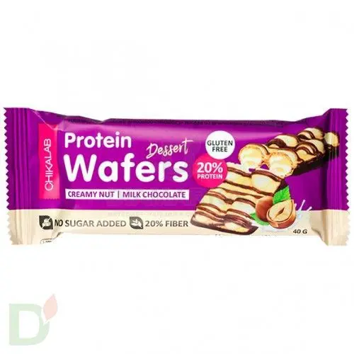 Батончик CHIKALAB Wafers глазированный вафельный Сливочно-ореховый десерт, 40гр