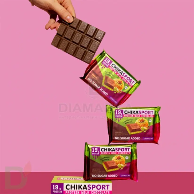 Шоколад молочный Дубайский с начинкой без сахара CHIKALAB 100 гр