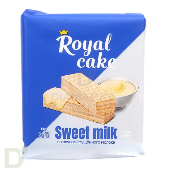 Вафли Royal cake со вкусом «СГУЩЕНОЕ МОЛОКО» без сахара, 120 г в интернет-магазине